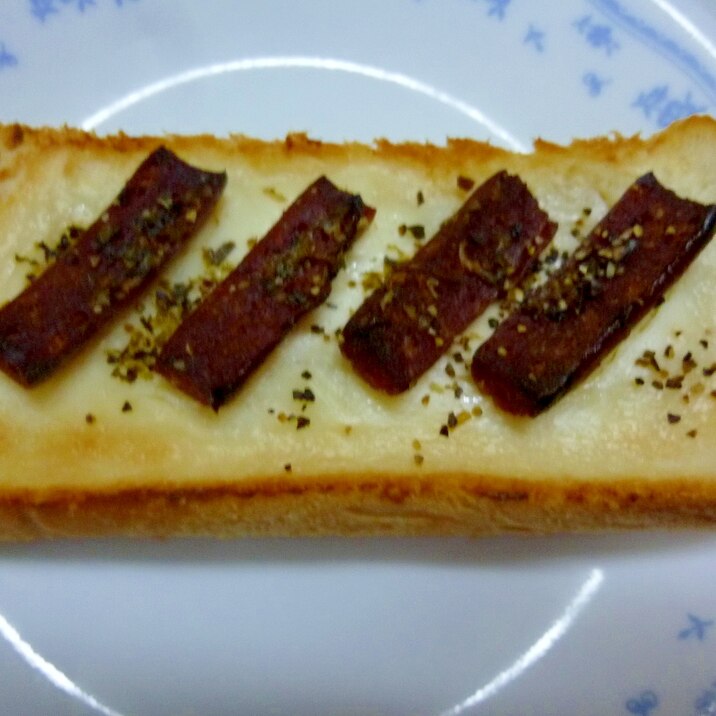 ☆サラミとクリームチーズのバジルトースト☆